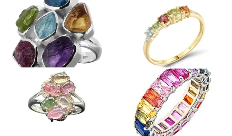 best colorful gemstone cluster ring