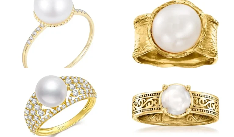 best gold pearl ring for wedding