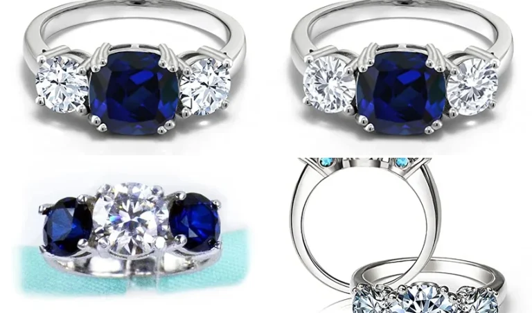 best sapphire three stone ring