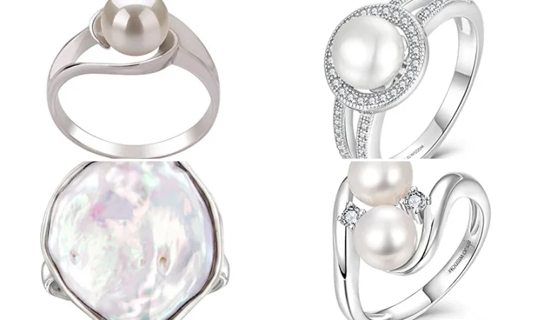 best silver pearl ring under 100
